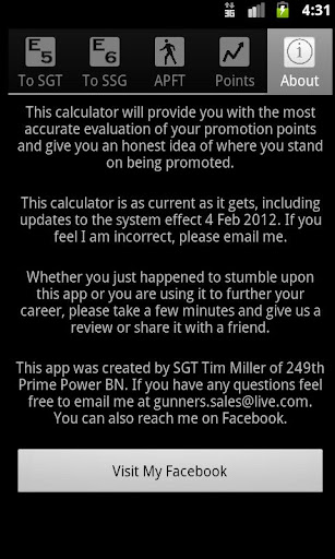 Army Promotion Point Calc 2013