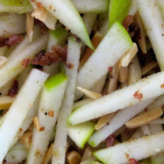 Apples With Almonds, Bacon And Pecorino On A Bed Of Arugula