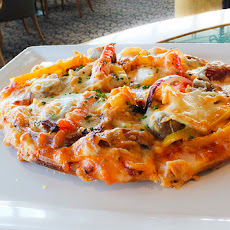 Sweet Pepper Pizza With Three Cheeses