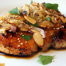 Citrus Glazed Swordfish Almondine