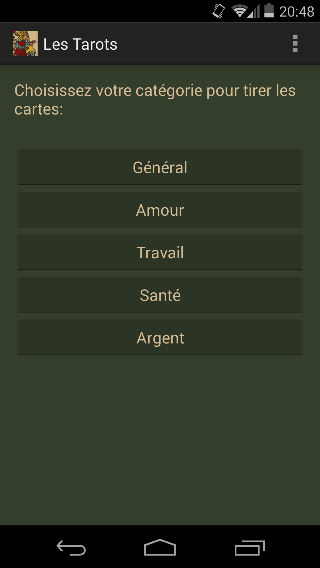 Android application The Tarot screenshort