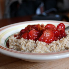 Steel Cut Oatmeal with Strawberry Topping