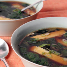 Spinach Soup with Egg Strips
