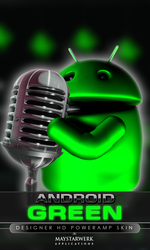 Android application poweramp skin android green screenshort