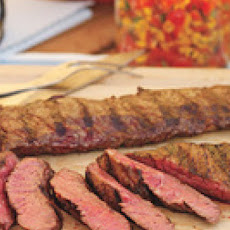 Grilled Skirt Steak with Corn Salsa and Black Beans