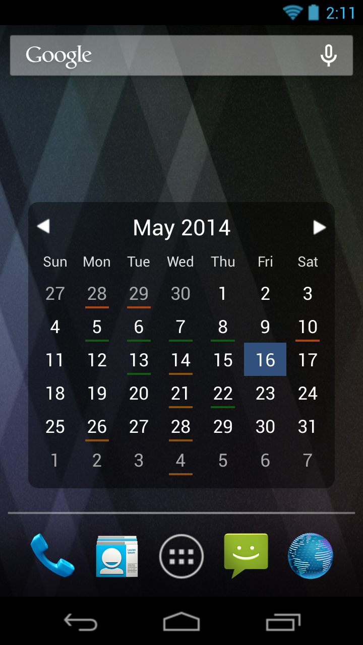 Android application MCW Calendar Events screenshort