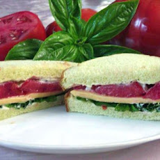 Tomato, Basil, & American Cheese Sandwich