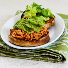 Slow Cooker Recipe for Sriracha-Pineapple Barbecued Chicken Sandwiches with Easy Guacamole