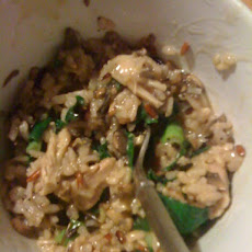 Wine-Free Wild Rice Risotto with Mushrooms and Chicken