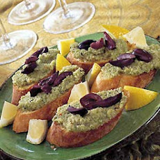 Crostini with Spicy Green Olivada