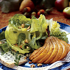 Honey-Roasted Pear Salad with Thyme Verjus Dressing