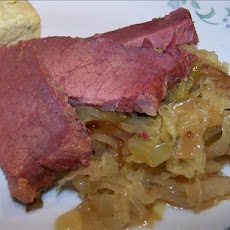 Smoked Beef Brisket With Sauerkraut and Dumplings