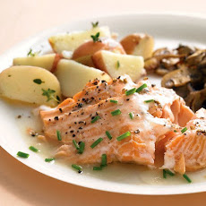 Roasted Salmon with White-Wine Sauce