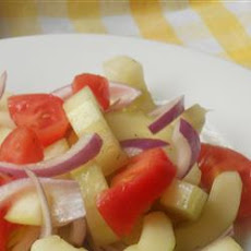 Crispy Cucumbers and Tomatoes in Dill Vinaigrette