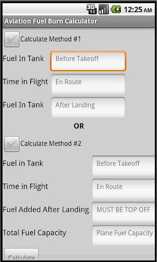 Aviation Fuel Burn Calculator