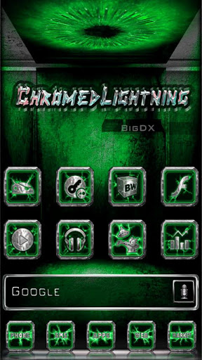 【免費個人化App】Chromed Lightning Multi Green-APP點子