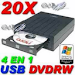 Quemadora Externa De Dvd  4 En 1 Y Paquete De Cds