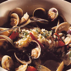 Clams in Rich Broth with Orzo