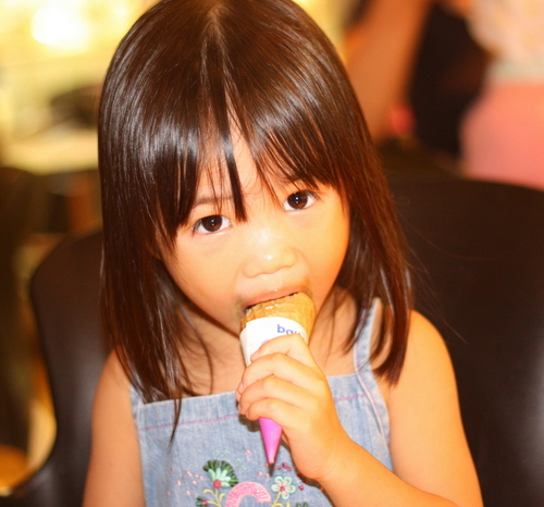 Zara and her favourite ice cream