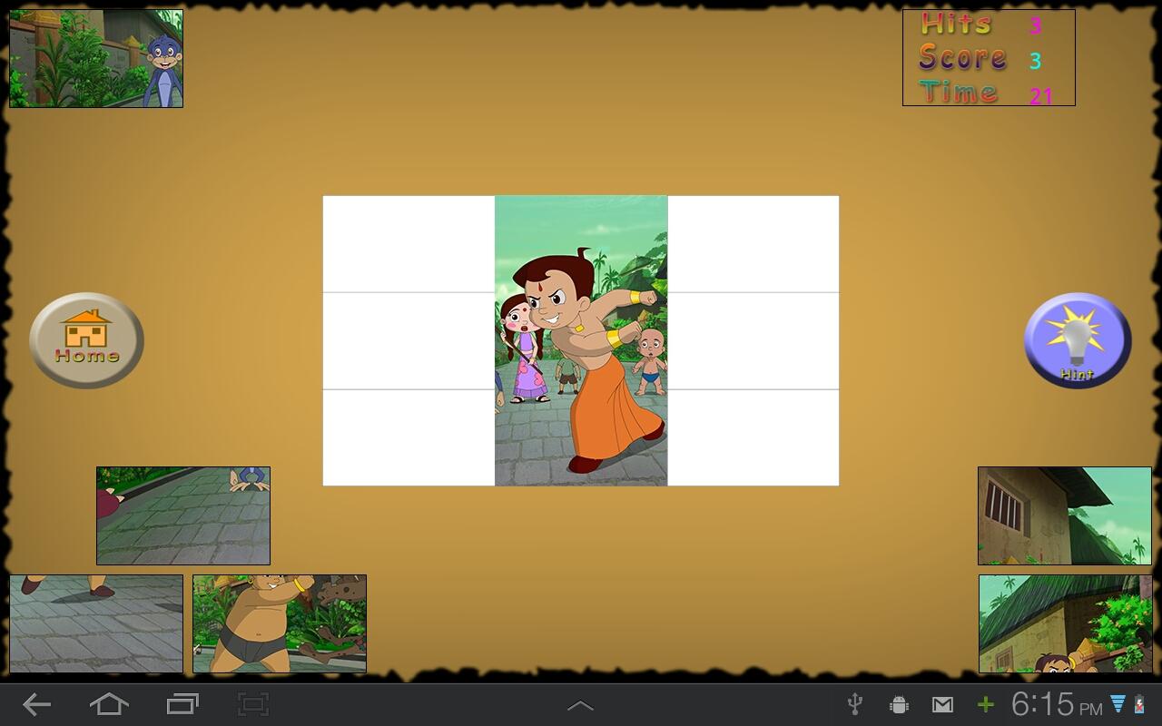 Android application Bheem puzzle Game - Bali Movie screenshort