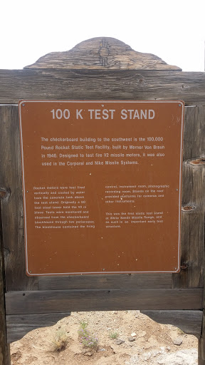 100 Test Stand Historical Marker
