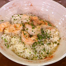 Emeril's Shrimp Scampi with Herbed Rice Pilaf