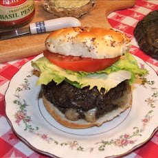 Killer Provolone-Stuffed Pesto Burgers