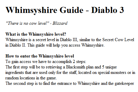 Whimsyshire Guide