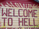 Welcome sign seems so inviting.