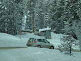Josh and Melissa's rental car going down the hill in front of us.