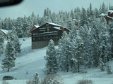 One of the large houses along the hillside.