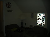 Picture of the reading nook, but the flash just captured our stickered sign.