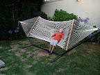This may look relaxing, but it was actually the last moment of a vicious set of leaps across the yard and onto the hammock.