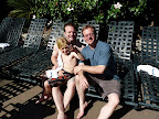 Uncle G, Uncle Merrill and Campbell hangin' poolside.