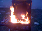 Next use of the grill, all the bacon grease caught fire.