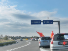 Piaggio, corteo in auto da Pontedera a Pisa 12 Novembre 2009