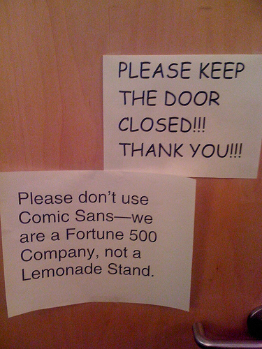 Don't use Comic Sans