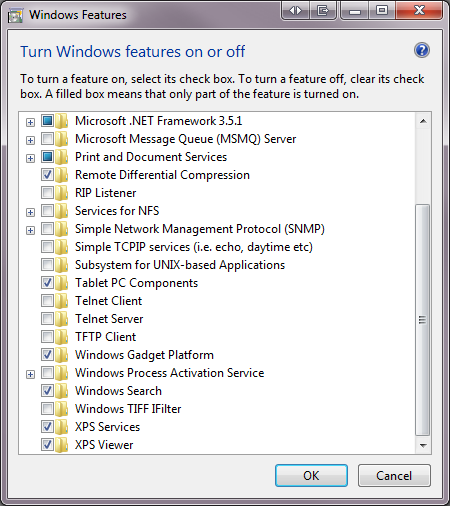 windows features