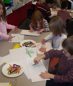 Kids engaged in dinosaur activity