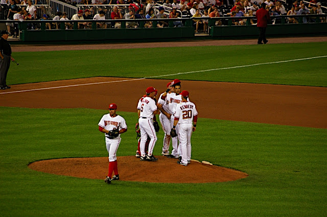 Infield hanging out at the mound