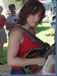 My favorite pic of Rhonda taken at Mandolin workshop at Christopher Run Bluegrass Festival, 2003; Photo by Gary Robertson