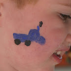Face painted.