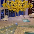 The 28,000-square-foot full-service Spa at Icon Brickell includes a  water lounge with a floating library, a reflecting pond, hot and cold plunge pools and floor-to-ceiling windows overlooking Key Biscayne.