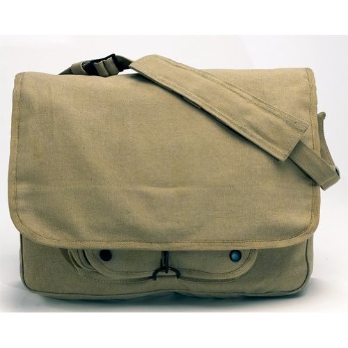khaki Vintage Paratrooper Shoulder Bag