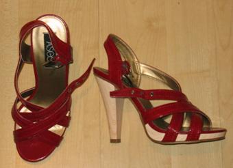 ASOS Deep Red Strappy Platform Heeled Sandals ASOS Deep Red Strappy Platform Heeled Sandals
