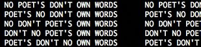 Warmenhoven & Venderbos | Designer fashion Blog | Permutations Software generating poems by Brion Gysin