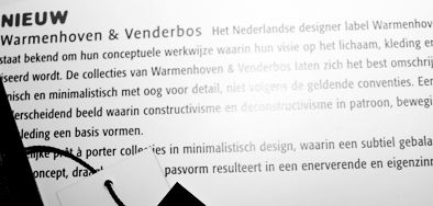 Warmenhoven & Venderbos | Designer Fashion diary