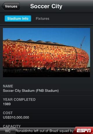 iPhone ESPN 2010 FIFA World Cup Screenshots