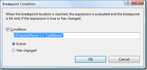 Breakpoint Condition Dialog