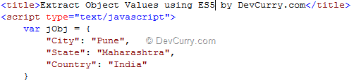 EcmaScript Object.Keys